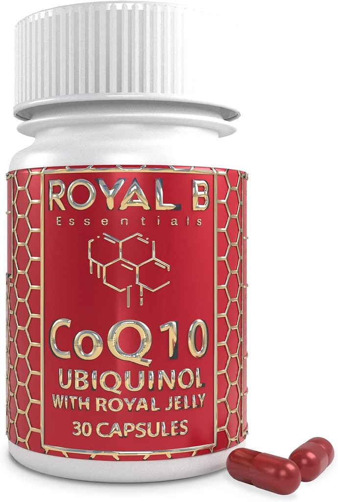 Ultra-Premium Co-Enzyme Q10 met Royal Jelly, Ubichinol CoQ10 Capsules for Heart Health and Immune Defense, All-Natural CoQ10 Supplement Made by Bees, 3.000 mg, 30 Veggie Capsules