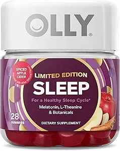 OLLY Sleep Gummy, Limited Edition, Melatonine, L-Theanine, Botanicals, Spiced Apple Cider - 28ct