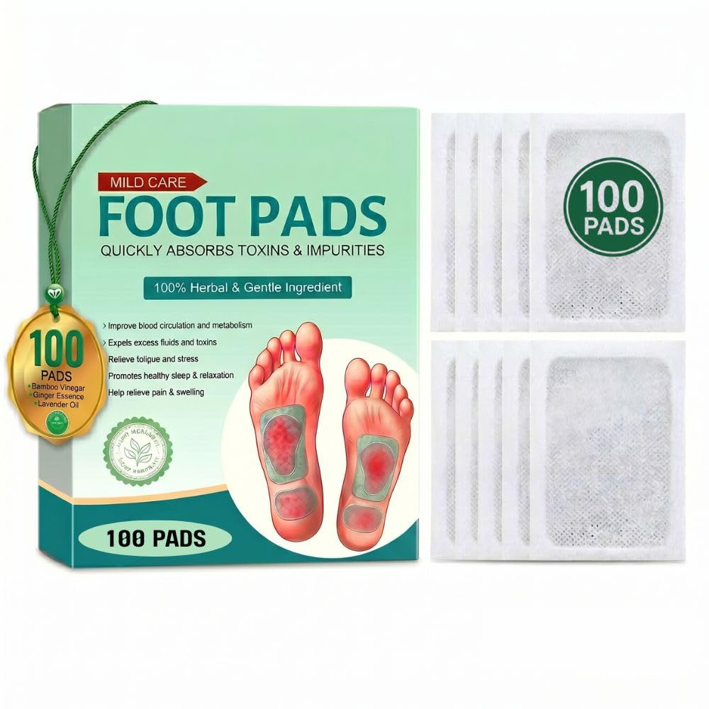 100 Pads Foot Patch | OLAMLY Herbal Detox Pads For Weight Loss | Natural Ingredients Patches For Sleep Stress & Pain Relief, Toxin Removal | Detoxification For Men And Women