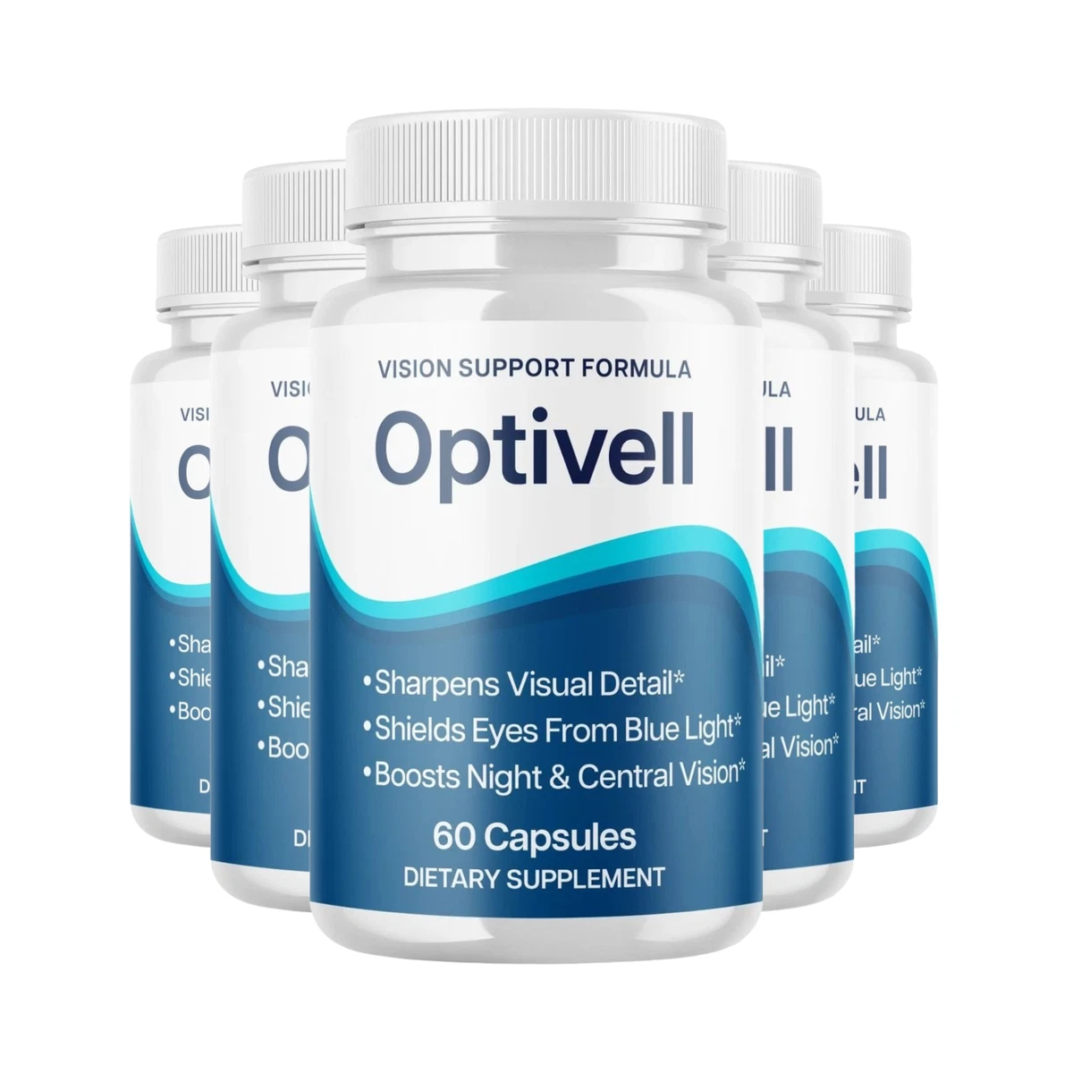 5-Pack Optivell Capsules - Optivell for Vision & Eye Health Support - 300 Caps