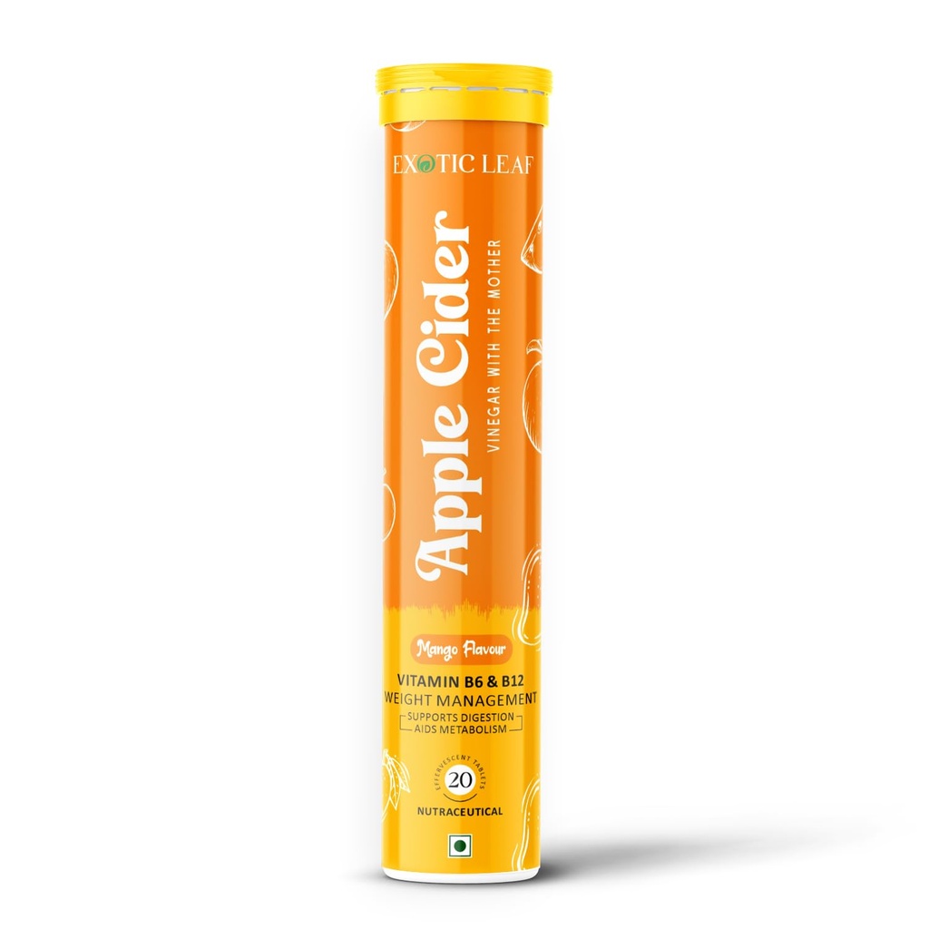 Mango Flavored Apple Cider Vinegar Tablets � 20 Tablets. Tropical mango taste, support digestion, weight loss, and detox with delicious apple cider vinegar formula.
