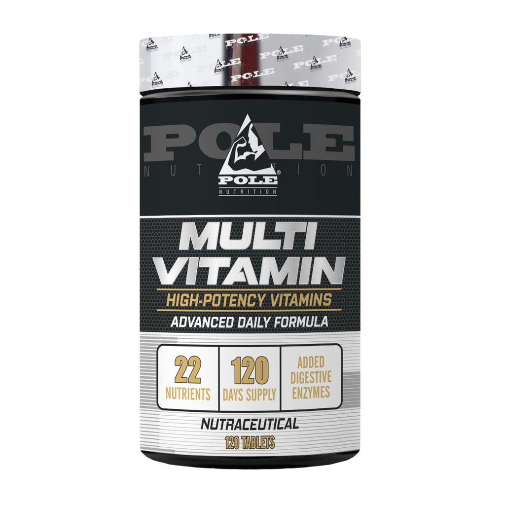 Pole Nutrition Multi Vitamin - High Potency Vitamins with Added Digestive Enzyme | 120 Tablets - Comprehensive Wellness Support for Peak Performance