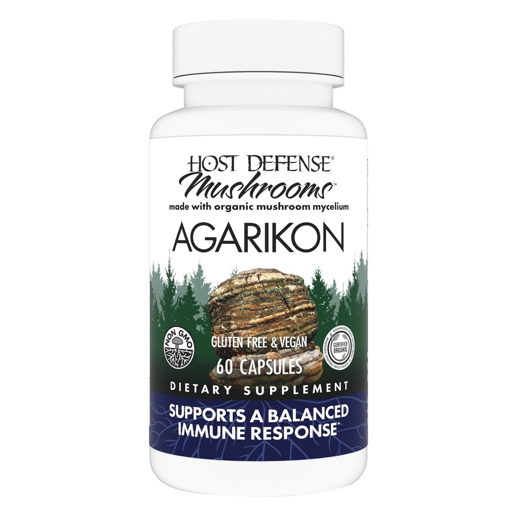 Host Defense Agarikon Capsules - Immuunsysteem Ondersteuning Supplement - Mushroom Supplement to Aid Immuunfuncties & Cell Strength - Herbal Dietary Supplement - 60 Capsules (60 Servings)