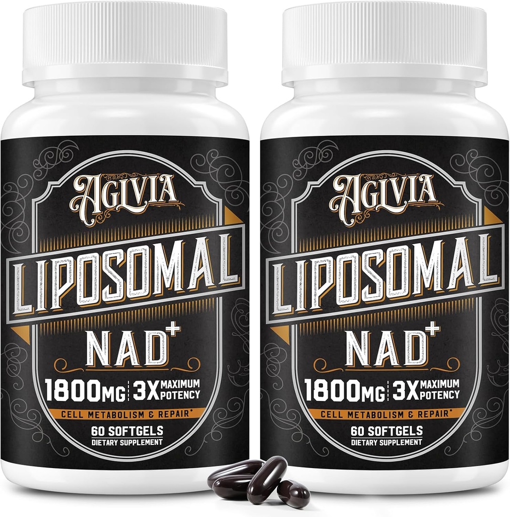 1800 MG Liposomal NAD Supplement, NAD+ Supplement Vergelijkbaar met Nicotinamide Riboside, 98% Pure NAD Plus Supplement voor Energie Booster & Cellular Reparatie voor mannen & vrouwen, Non-GMO, 120 Softgels