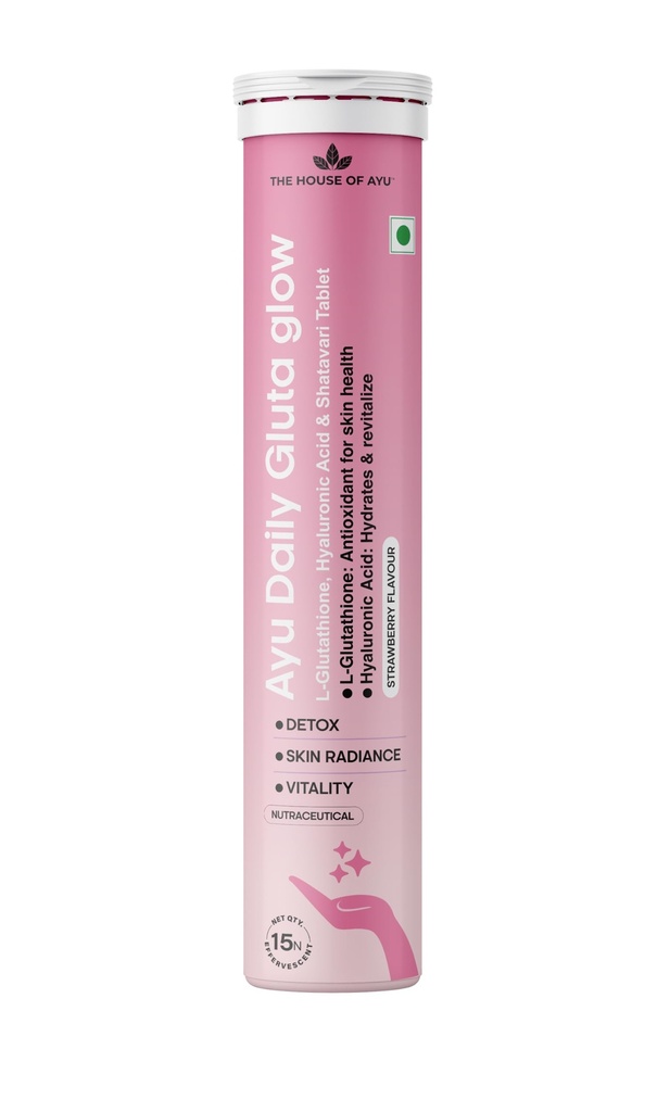 AYU Gluta Glow - Hormonal Acne & PCOS Skin Care Effervescent Tablets (15s)