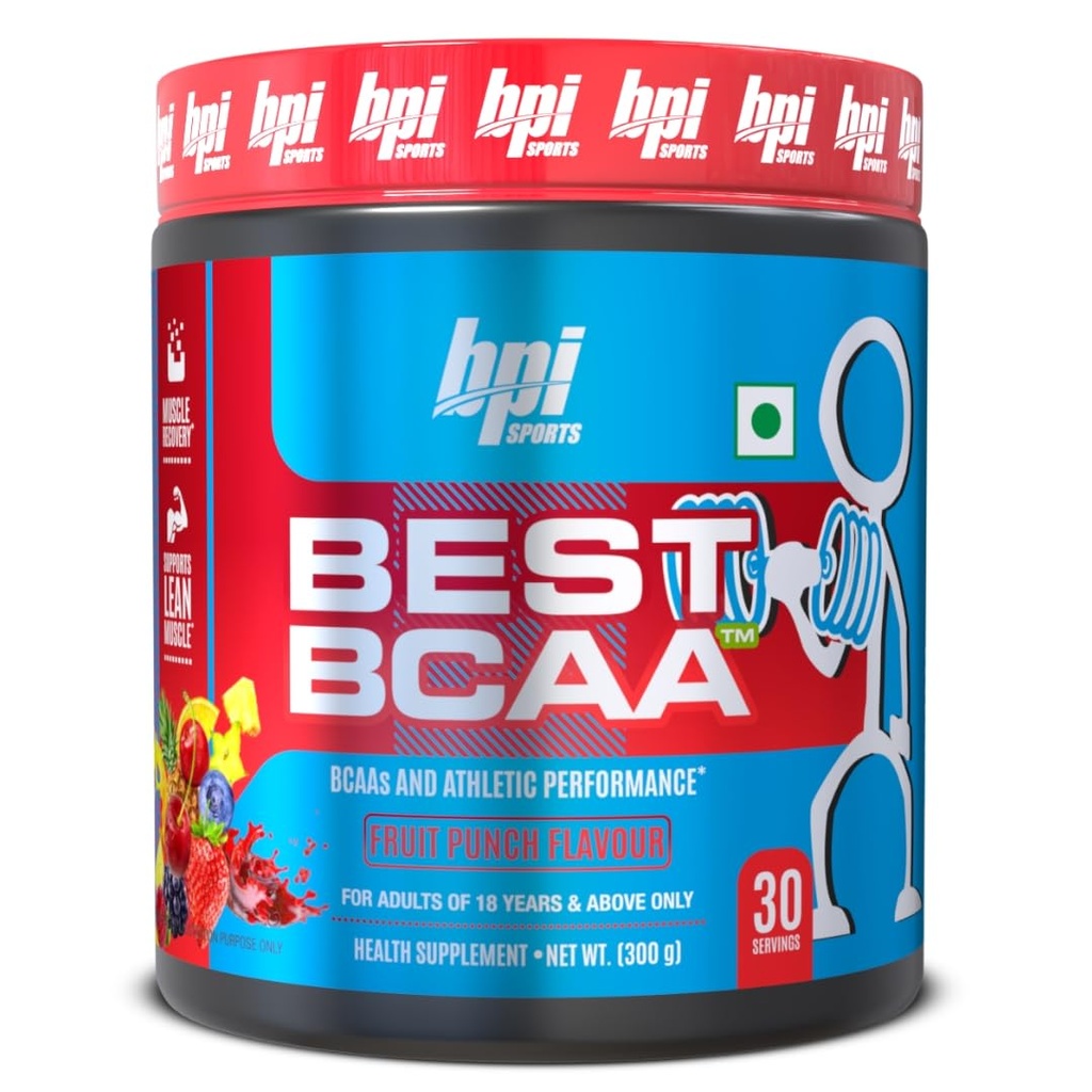 BPI Sports Best BCAA - BCAA Powder - Branched Chain Amino Acids - Muscle Recovery - Muscle Protein Synthesis - Lean Muscle - Improved Performance - Hydration - Fruit Punch - 30 Servings - 300 gram.