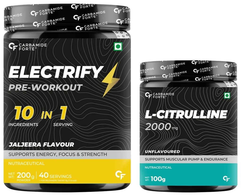 Carbamide Forte L Citrulline Powder Unflavoured - 100 SERVINGS - 200g | Pre Workout Supplement