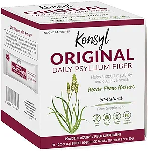 Konsyl Original Formula Daily Fiber, 100% natuurlijke Psyllium Husk Powder - Stickpacks 30ct
