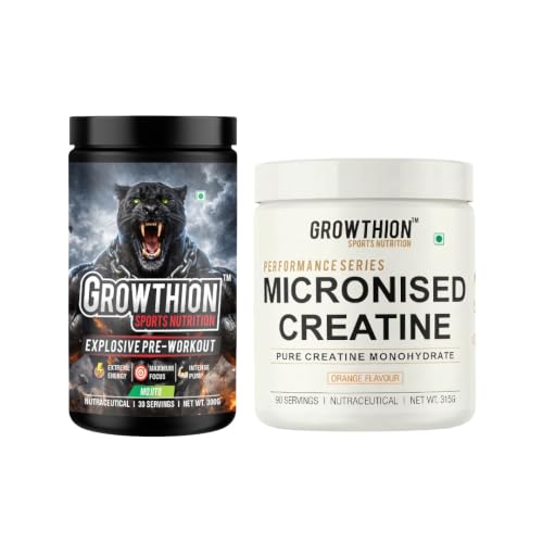 growthion creatine and pre workout combo (orange + mojito)