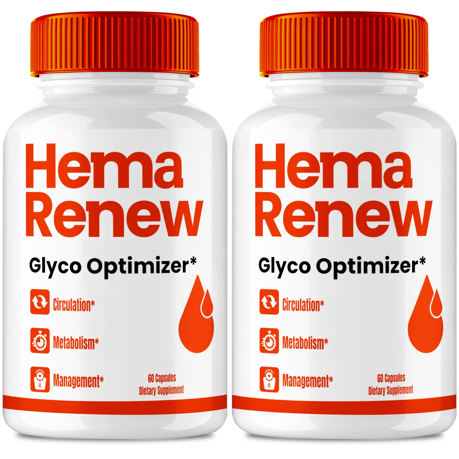 Hema Renew Blood Optimizer, Official HemaRenew Supplement Capsules (2 Pack)