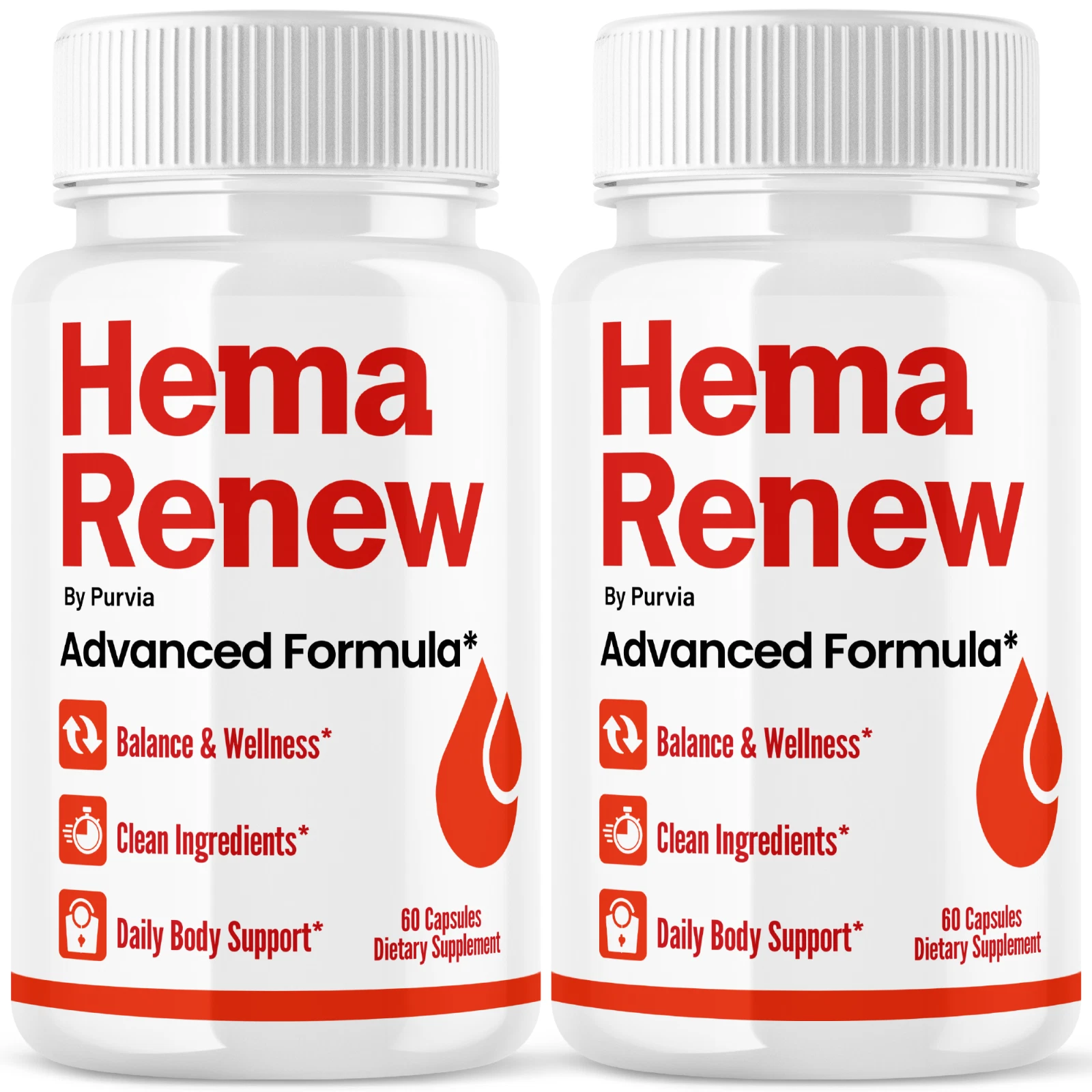 (2 Pack ) Hema Renew Blood Optimizer Capsules HemaRenew Glyco Sugar (120 ct)