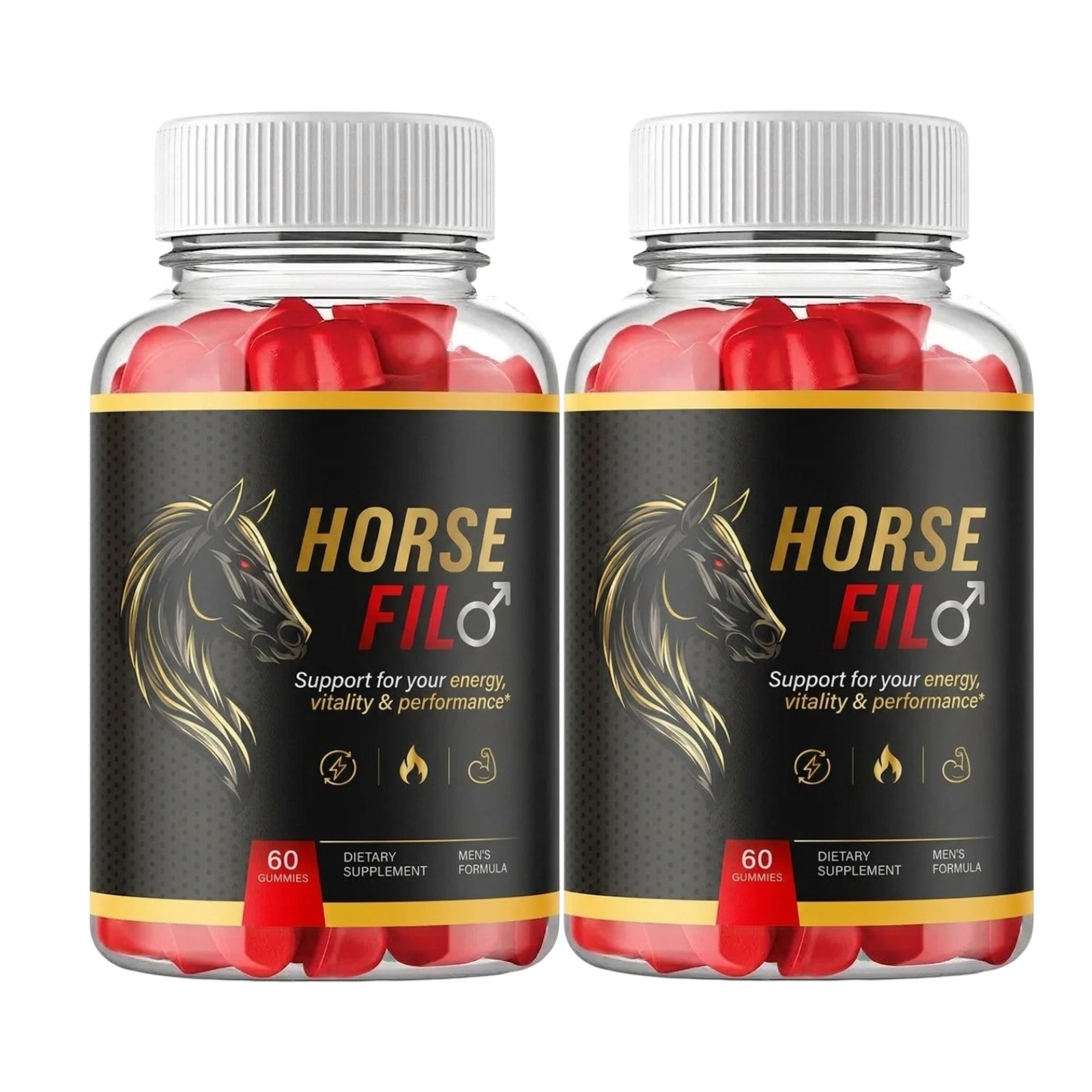 2-Pack Horsefil Gummies - Horse Fil Overall Male Support Gummies - 120 Gummies
