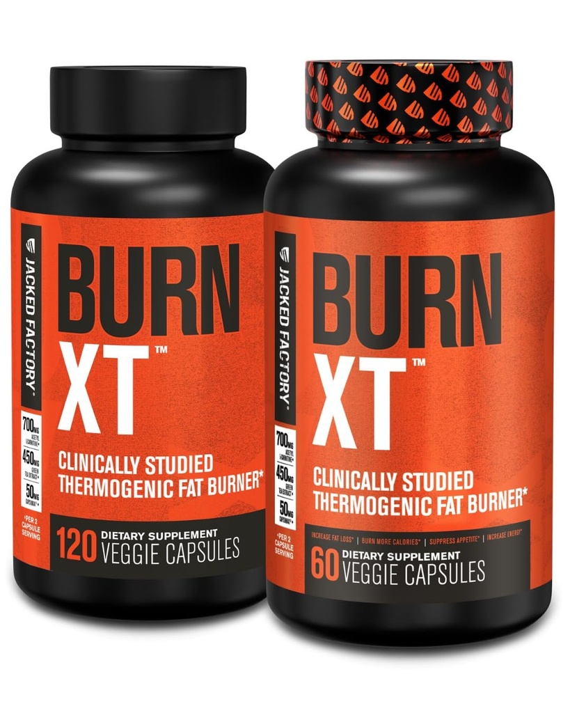 Gejackte fabriek Burn-XT klinisch bestudeerde vetbrander & gewichtsverlies supplement - Eetbare Suppressant & Energy Booster - met acetaat L-carnitine, groene thee extract en meer - 180 natuurlijke Dieet pillen