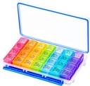 Organisateur de pilules NuLeaf 4 fois par jour, grands compartiments Portable 7 jours 4 fois par jour Organisateur de pilules de voyage avec l'humidité-proof conception pour tenir les vitamines, suppléments et médicaments