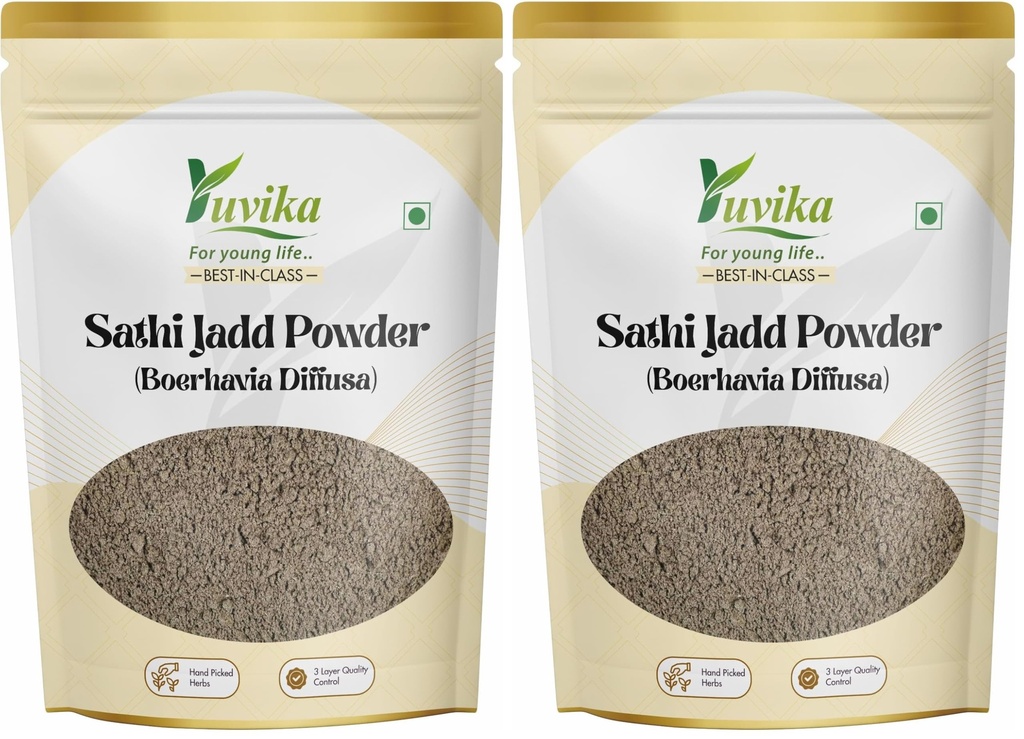 Yuvika Sathi Jadd Powder - Punarva - Punarnava - Boerhavia Diffusa 100 Grams (Pack of 2)