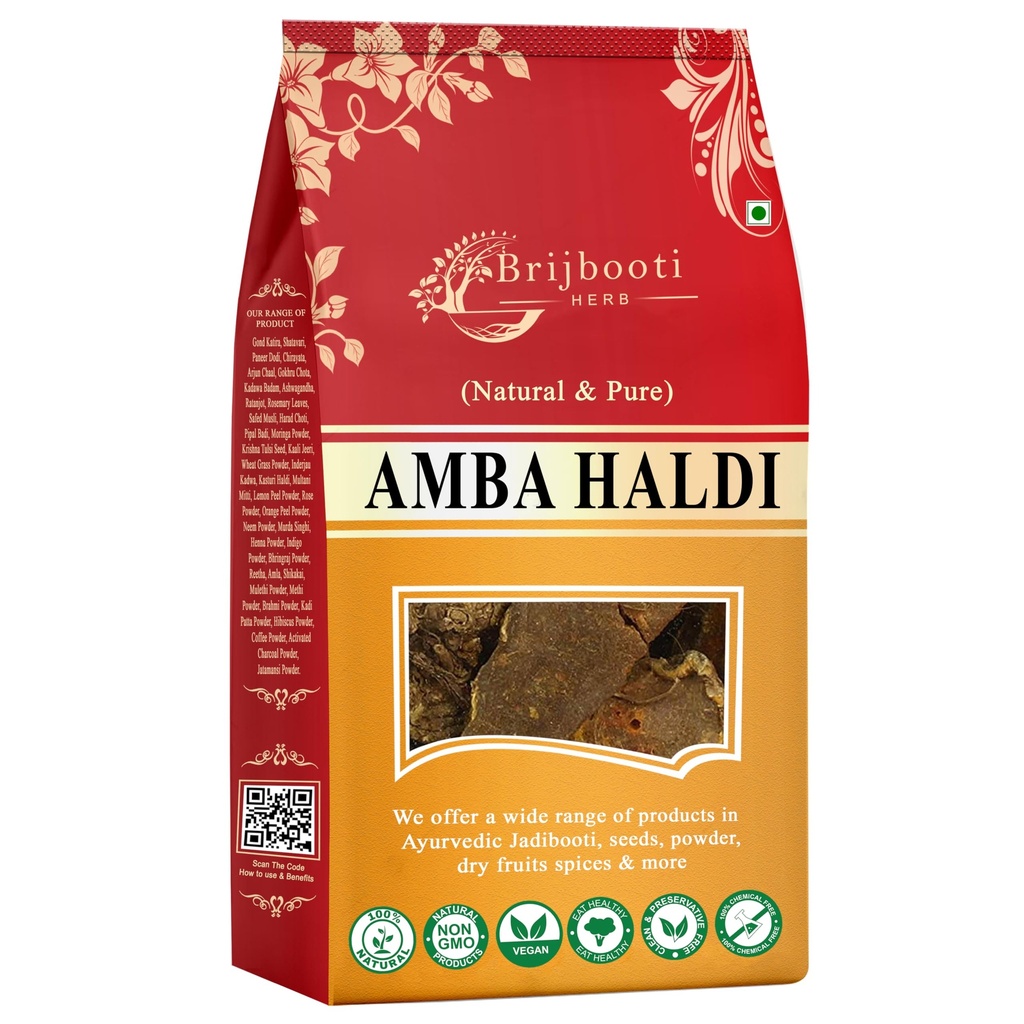 Birju Mahavir 1 KG AMBA HALDI - AMBIA HALDI - CURCUMA AROMATICA - WILD TURMERIC, Multi-colored