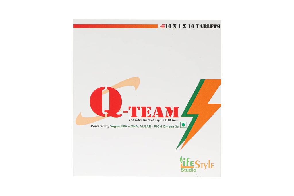 Q-TEAM Omega-3s Tablets Co-Enzyme Q10 Team (10 Tablets) (Pack of 3)