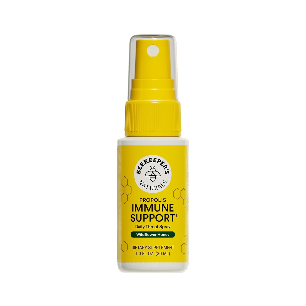 Spray de gorge de propolis par Beekeeper's Naturals - Extrait de propolis d'abeille à 95%, soutien naturel immunitaire et soulagement de la gorge de plaie - Antioxydants, Keto, Paléo, Sans gluten (1,0 oz) (paquet de 1)