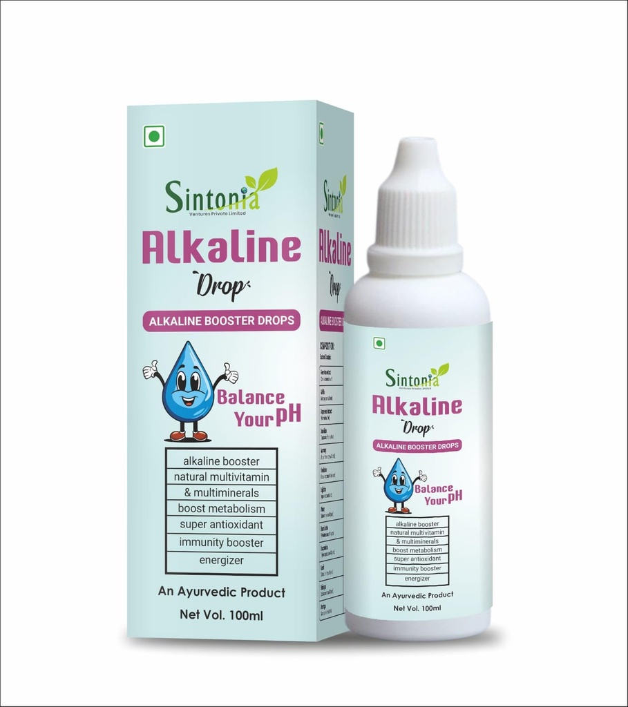 Sintonia Alkaline Drops, Ayurvedic pH Booster, Multiminerals & Immunity Booster, 100ml