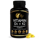 Cocó Mars N.M.D Vitamine D3+K2 10 000 UI - Supplément de puissance élevée pour les femmes et les hommes, soutien immunitaire, os et santé commune - sans gluten, sans OGM, approvisionnement de 4 mois, 250 mcg D3, 180 mcg de vitamine K2
