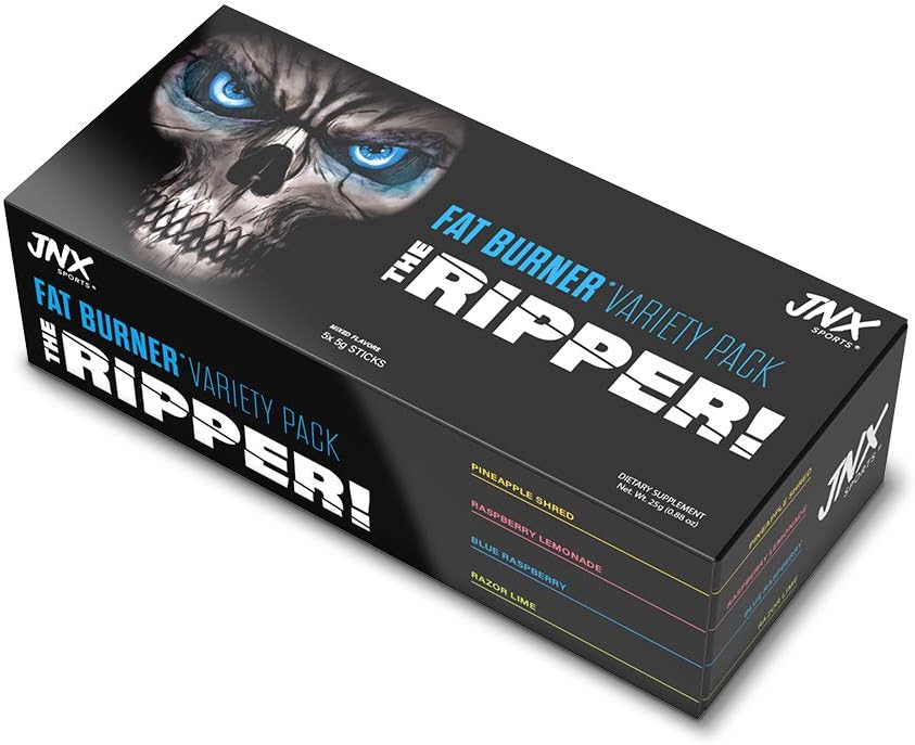 JNX SPORTS The Ripper! Fat Burner - Sample Variety Pack 5 x 8g Sticks Super Thermogenesis, Appetite Control & Extreme Energy for Men & Women