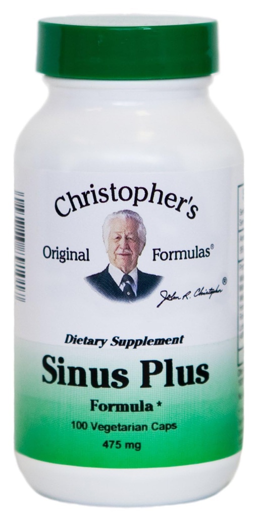 Formules originales de Christopher Sinus Plus, Capsules de soutien de Sinus, Mélange synergique d'herbes entières, 100 Nombre