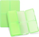 FYY Daily Pill Organizer, 7 Compartments Portable Pill Case Travel Pill Organizer,[Folding Design] Pill Box voor Purse Pocket te houden vitamines, Cod Leverolie, Complements en Medication-Clear Groen