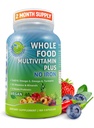 Vegan Whole Food Dagelijkse Multivitamine zonder ijzer, Gemethyleerde Multivitamine voor vrouwen en mannen, Gemaakt met groenten en fruit, B-complex, Probiotica, Enzymen, CoQ10, Omega's, Kurkuma, Non-GMO, 180 Tellen