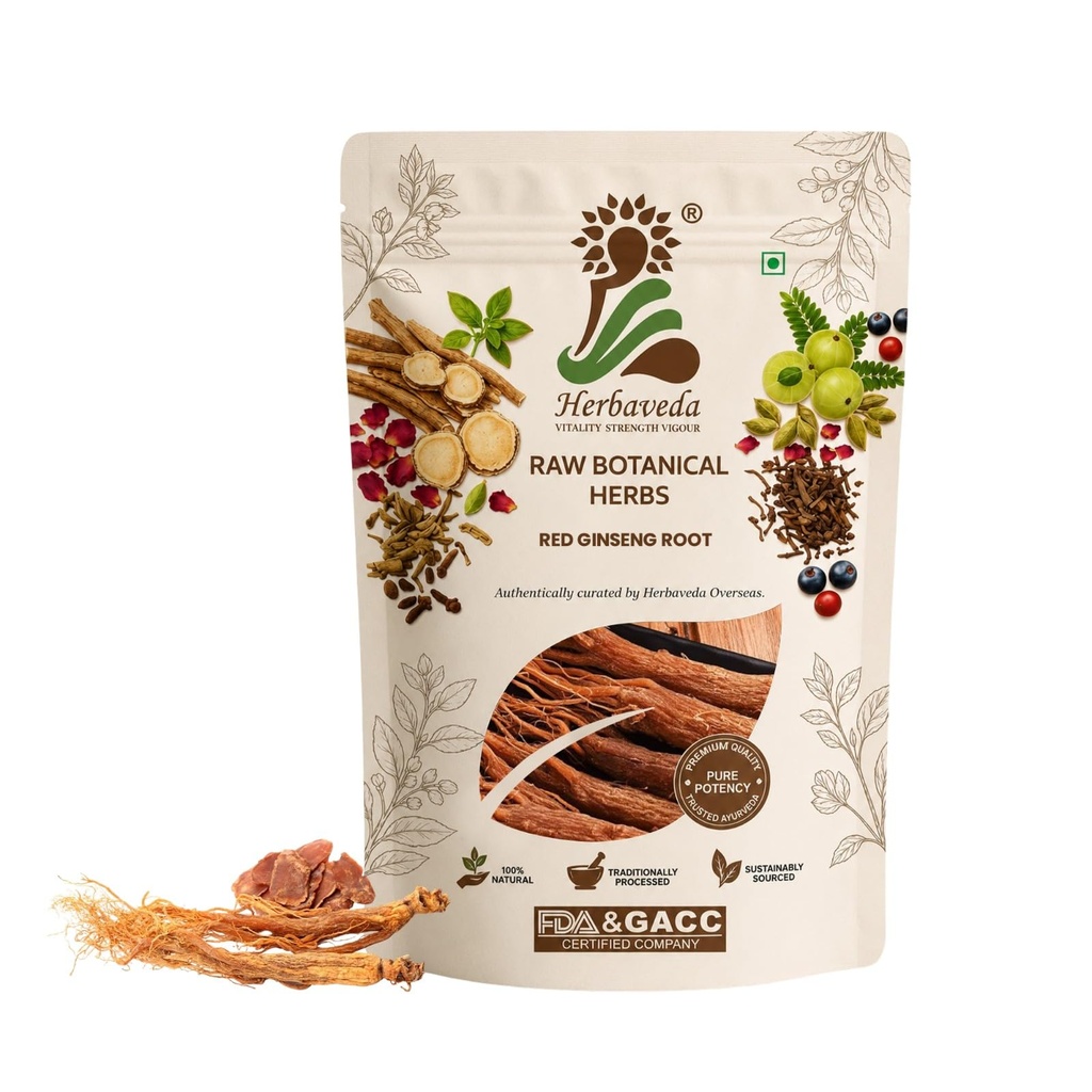 Korean Red Ginseng Root 100g - Pure Dried Herb for Natural Immunity, Sustained Stamina, Immune Wellness, Men's Vitality & Daily Energy Support