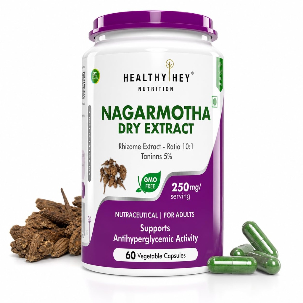 HealthyHey Nutrition Nagarmotha Dry Extract,10:1,60 Vegetable capsules