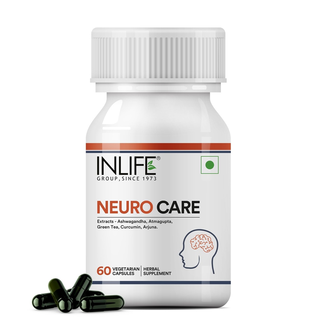 INLIFE Neuro Care Supplement, Nerve Health, Ashwagandha, 60 Veg Caps