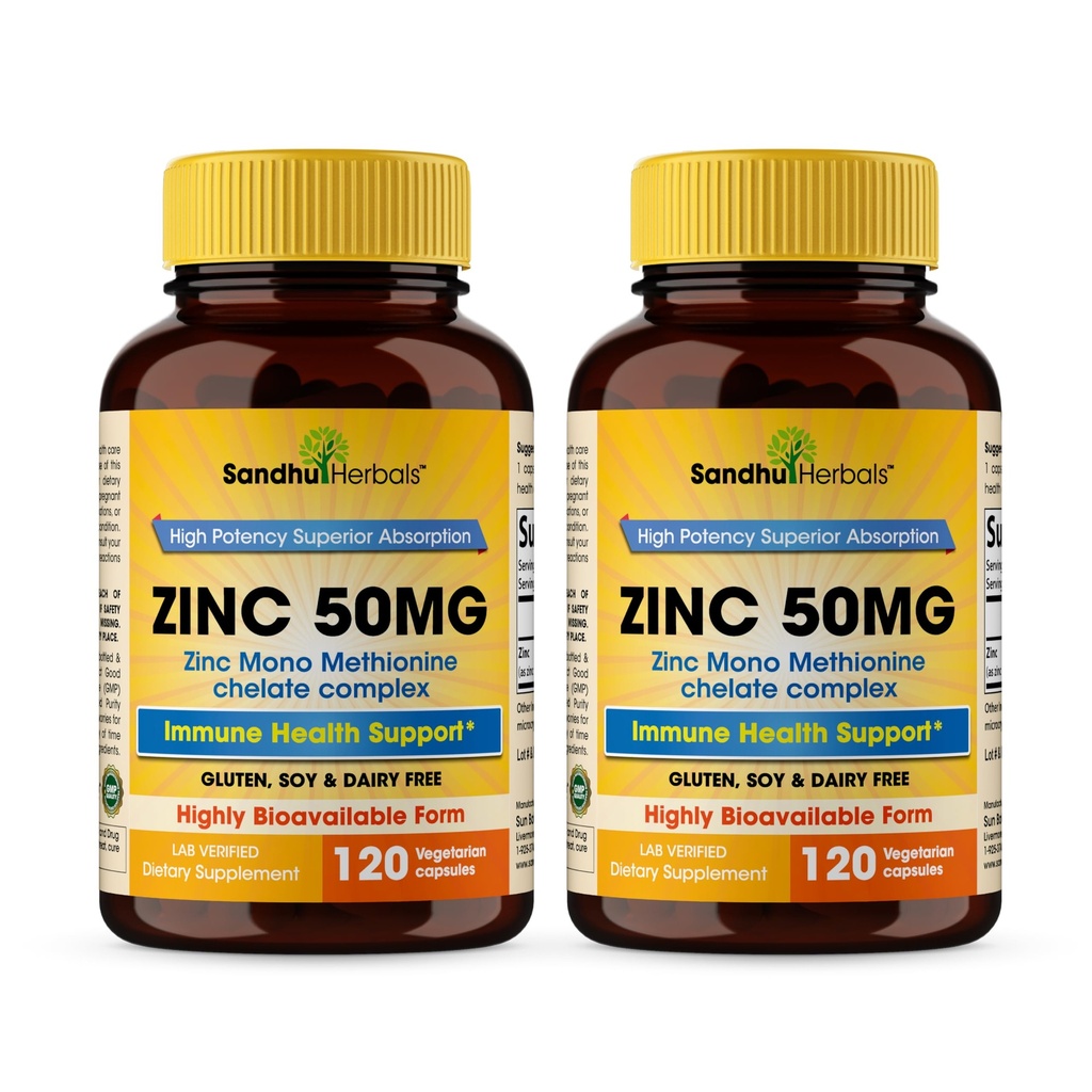 Zinc 50mg Capsules pour les hommes et les femmes, 240 Count.