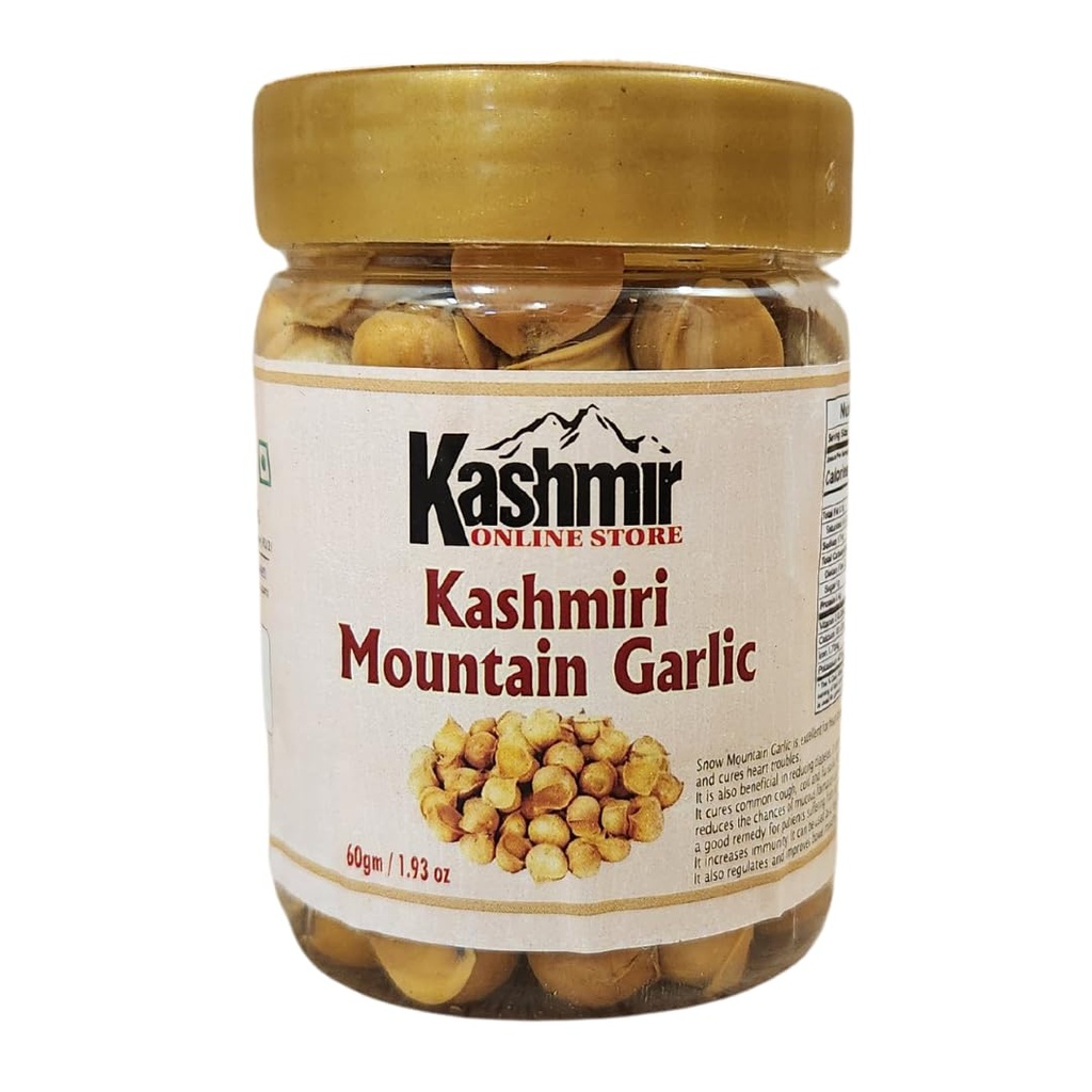 Kashmir Online Store Pure and Natural 60 grm Kashmiri Garlic (Snow Mountain Garlic) Most Beneficial For High Blood Pressure patient.