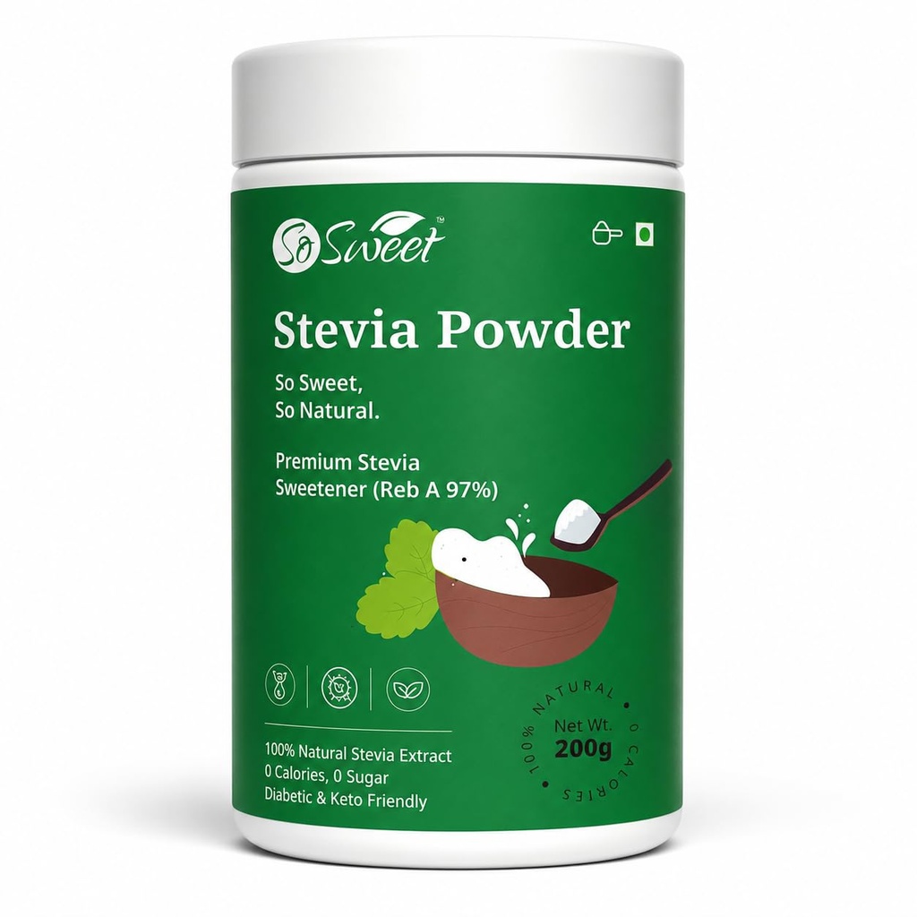So Sweet Stevia Powder 200g, Natural Sugar Free Zero Calorie Sweetener