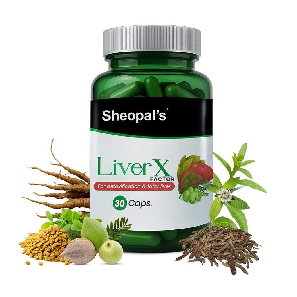 Sheopal's Liver X – Ayurvedic Liver Detox Supplement with Kutki – Supports Liver Health & Fatty Liver Management – 30 Vegetarian Capsules