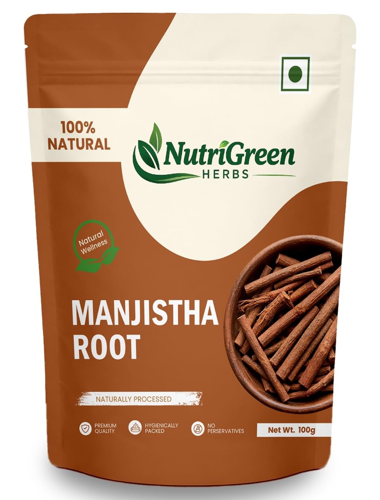 Manjistha Root 100g Pack of 1 | 100% Pure & Natural Manjistha Root | Naturally Processed Ayurvedic Herb | Premium Herbal Root for Wellness & Skincare Use | No Preservatives