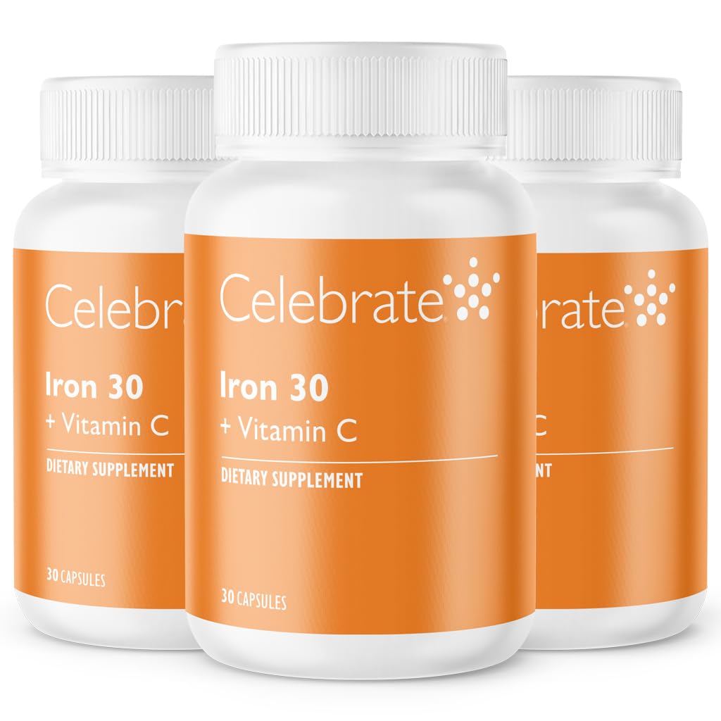 Vier vitamines ijzersupplement met vitamine C - 30mg ijzer, 60mg vitamine C, bariatrische vitamines voor WLS-patiënten, verticale sleeve & Gastric Bypass Chirurgie 90 capsules