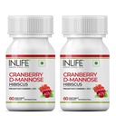INLIFE Cranberry D-Mannose Hibiscus Supplement, 60 Veg Caps (Pack of 2)