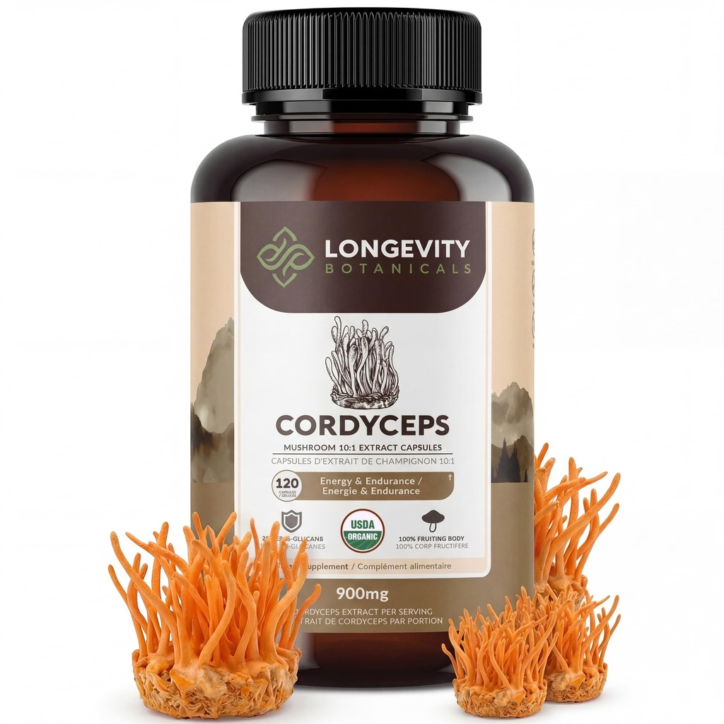 Biologische Cordyceps Paddenstoelen Capsules Supplement (120) 