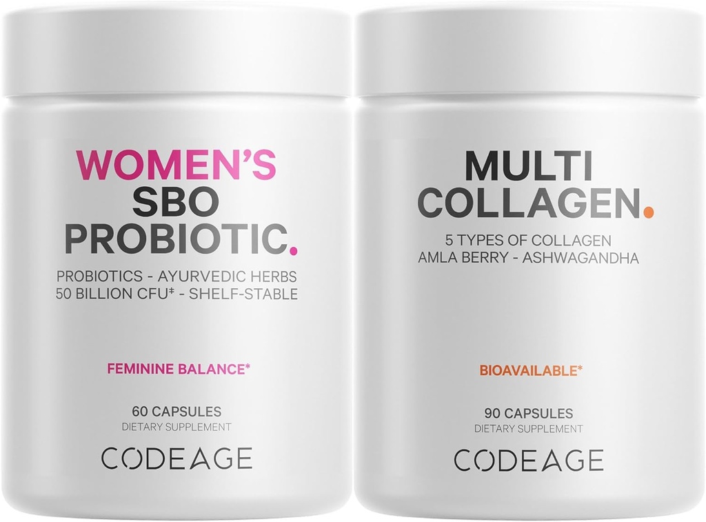 Codeage Multi Collageen Proteïne Capsules & Probiotica for Women Bundle 
