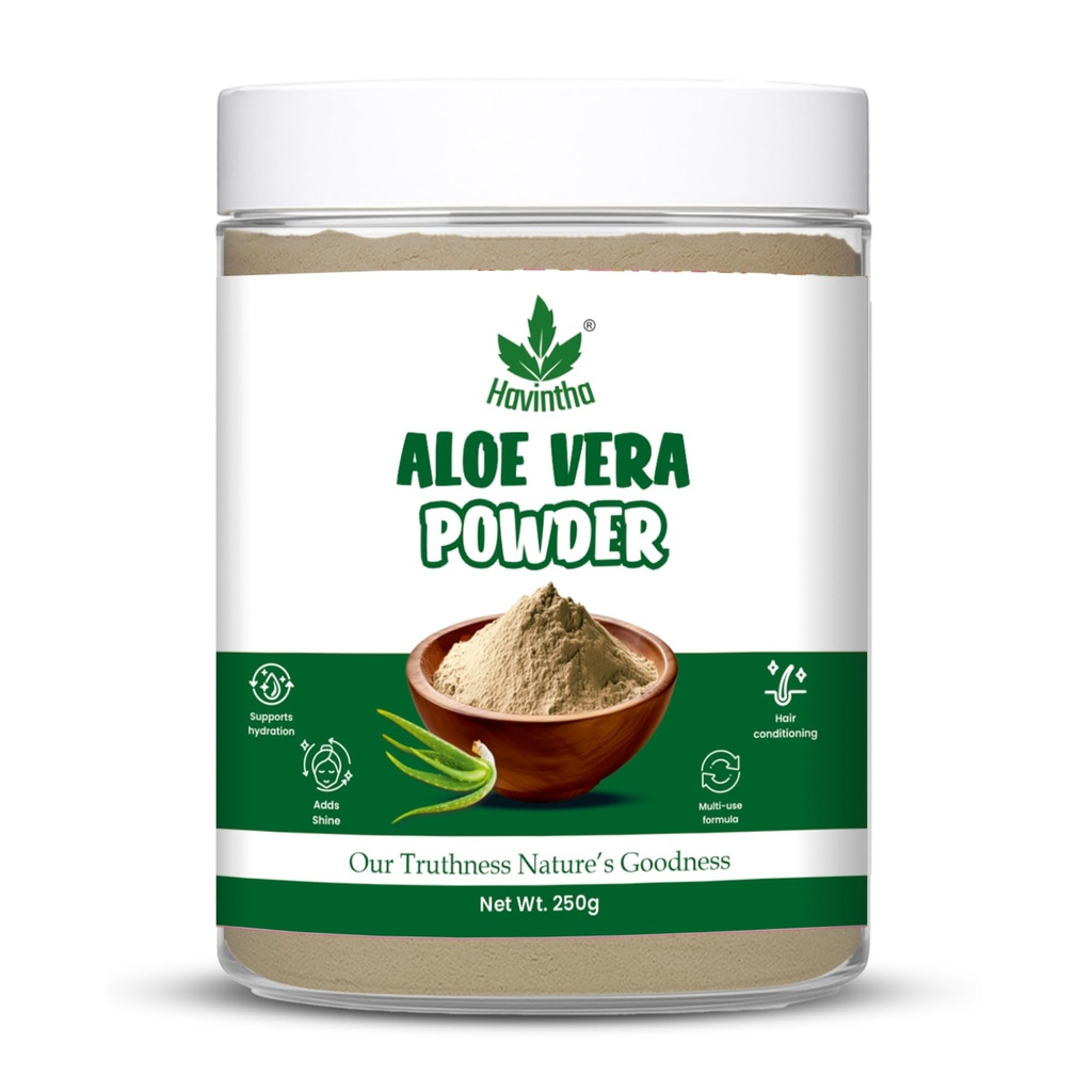 Havintha Natural Aloe Vera Powder 250g – 100% Organic Face Mask for Glowing Skin, Hydration & Soothing Care | Multi-Purpose for Skin & Hair
