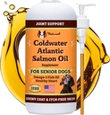Natural Dog Company Coldwater Atlantic Salmon Oil for Dogs (16oz) - Senior Dog Fish Oil Supplement met Omega 3, Makkelijk te onderscheiden voor Senior Dog Fish Oil, Liquid Dog Fish Oil Joint Support Supplement