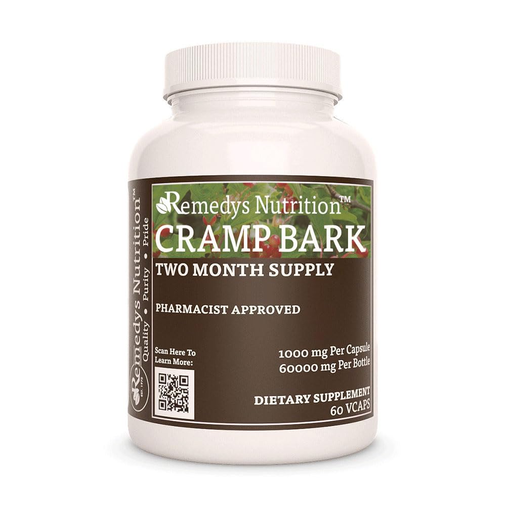 La nutrition de Remedy Cramp Bark, 1000 mg, 60 Capsules végétaliennes Complément alimentaire à base de plantes