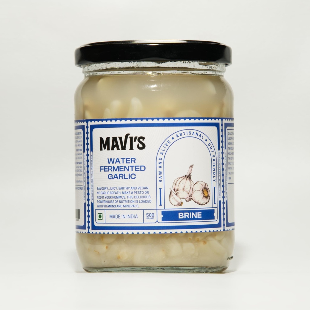 MAVI's Water Fermented Garlic | Organic Garlic Pods | Vegan | No Preservatives or Artificial Flavour | 500g (Pack of 1)