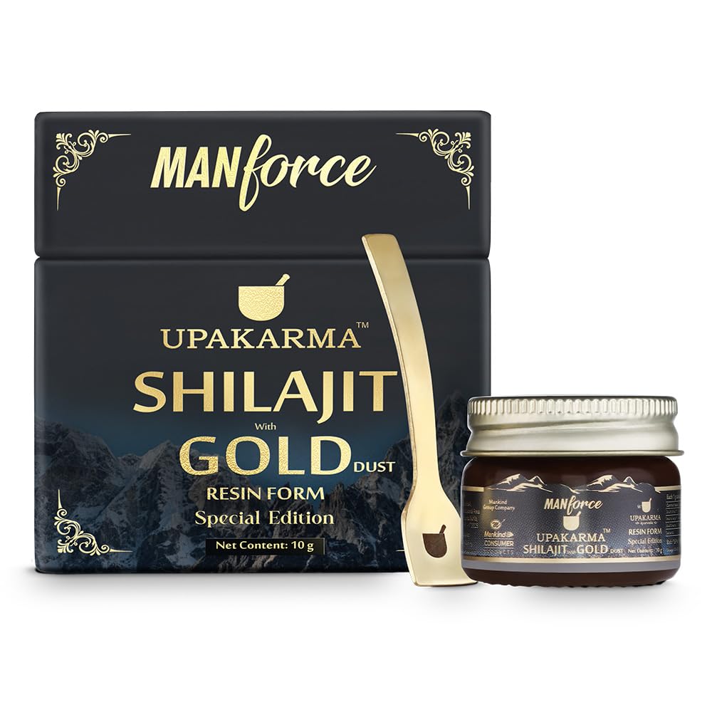 Manforce shilajit/Shilajit Gold Resin - 10g | 500mg/Serving | Boost Muscle Growth & Stamina | Contains 24 Carat Gold | 100% Ayurvedic