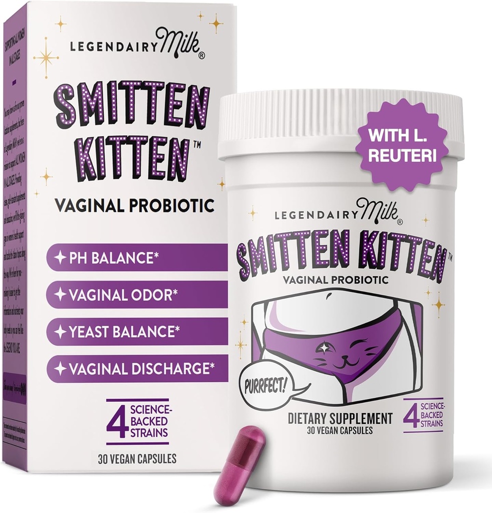 Legendairy Milk Smitten KittenTM - Vaginale Probiotica voor vrouwen - Klinisch-gestuded Probiotica Lactobacillus Reuteri voor Vaginale Gezondheid van vrouwen - Ondersteunt pH-balans, Flora & Urinaire Tract Wellness