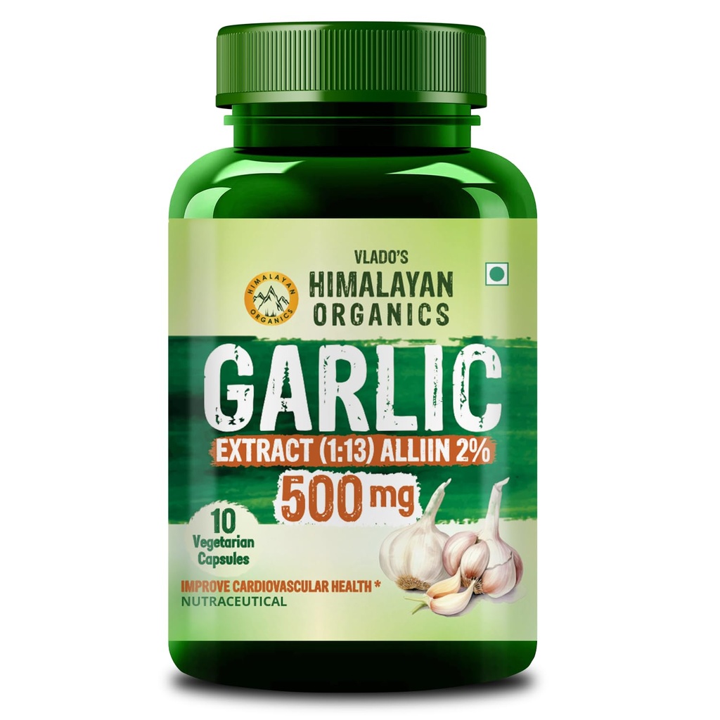 Vlado’s Himalayan Organics Garlic 500Mg Supplement - 10 Veg Capsules