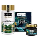 Kapiva Shilajit Gold Resin 20g + KSM-66 Ashwagandha 500g 60 Capsules Combo | Stamina, Muscle Growth & Stress Relief | 24 Carat Gold, Fulvic Acid & 5% Withanolides | 100% ayurvedic
