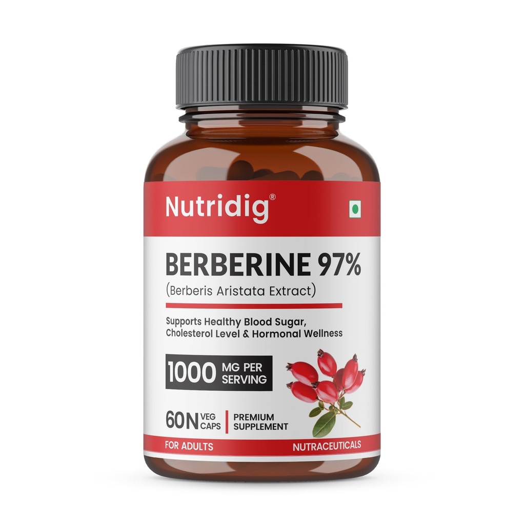 Berberine 97% from Berberis Aristata | 500 mg Berberine HCl | High Purity Berberine Supplement | Supports Healthy Blood Sugar & Cholesterol Metabolism | 60 Veg Capsules