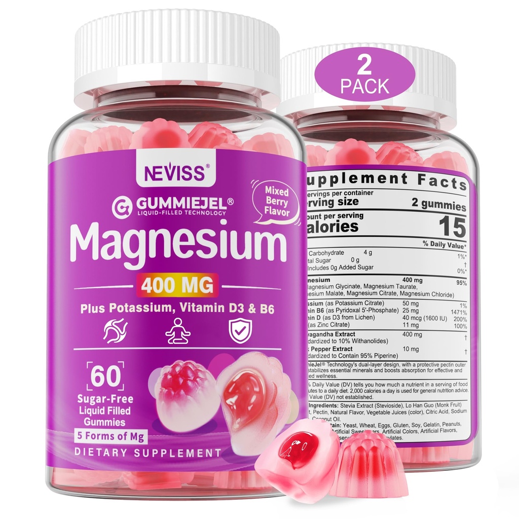 Suikervrije Magnesium Gummies 400mg 